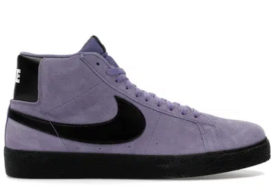 Pre-owned Nike Men's  Sb Zoom Blazer Mid Black Sneakers In Dusty Amethyst/white In Multi