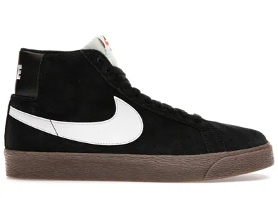 Pre-owned Nike Men's  Sb Zoom Blazer Mid Dark Gum Sneakers In Black/white