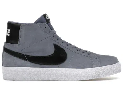 Pre-owned Nike Men's  Sb Zoom Blazer Mid Sneakers In Ashen Slate/white