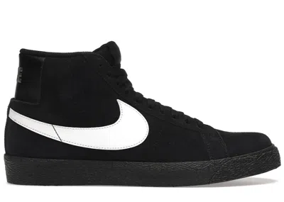 Pre-owned Nike Men's  Sb Zoom Blazer Mid White Sneakers In Black