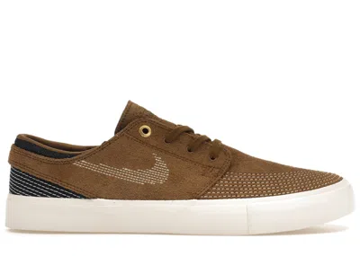 Pre-owned Nike Men's  Sb Zoom Stefan Janoski Rm Sashiko Brown Sneakers In Yukon Brown/mystic Navy Blue/sail