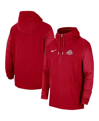 Nike Men's  Scarlet Ohio State Buckeyes 2023 Sideline Player Quarter-zip Hoodie Jacket