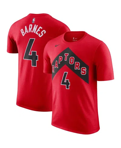 Nike Men's  Scottie Barnes Red Toronto Raptors Icon 2022/23 Name And Number Performance T-shirt