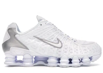 Pre-owned Nike Men's  Shox Tl Sneakers In White/metallic Silver/max Orange In Multi