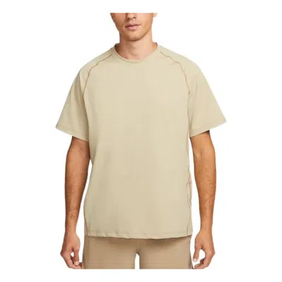 Nike Men's  Solid Color Alphabet Printing Round Neck Pullover Short Sleeve Khaki T-shirt In Gray