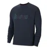 Nike Men's  Solid Color Alphabet Printing Round Neck Sports Blue
