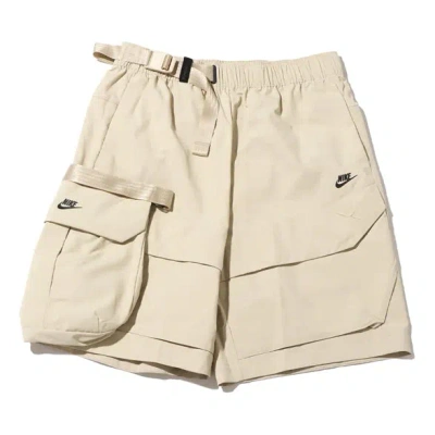 Nike Men's  Solid Color Brand Logo Cargo Casual Shorts Brown In Multi