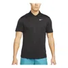 Nike Men's  Solid Color Buckle Short Sleeve Polo Black Polo Shirt In Black