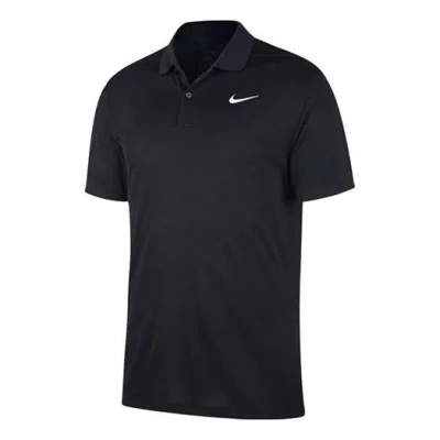 Nike Men's  Solid Color Casual Outdoor Sports Golf Short Sleeve Polo Black Polo Shirt