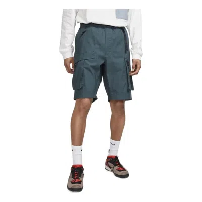 Nike Men's  Solid Color Casual Straight Shorts Dark Green In Blue
