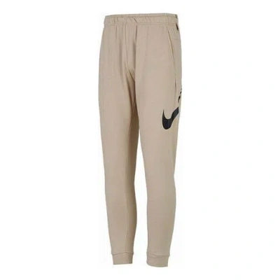 Nike Men's  Solid Color Logo Casual Knit Sports Pants/trousers/joggers Khaki In Brown