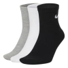 Nike Men's  Solid Color Logo Casual Sports Training Mid Tops Socks 3 Pairs Gray / White / Black