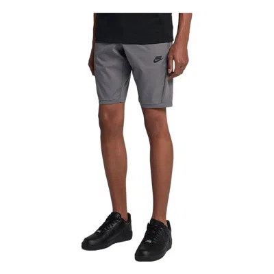 Nike Men's  Solid Color Logo Drawstring Shorts Gray