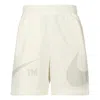 Nike Men's  Solid Color Logo Printing Elastic Waistband Shorts Black In White