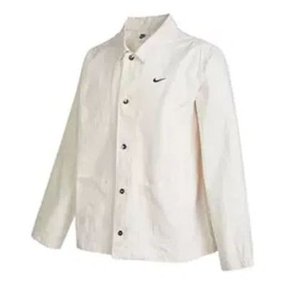 Nike Men's  Solid Color Logo Printing Jacket White