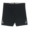 Nike Men's  Solid Color Logo Printing Slim Fit Sports Shorts Black