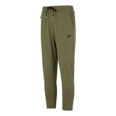 Nike Men's  Solid Color Logo Training Fleece Bundle Feet Sports Pants/trousers/joggers Military Green