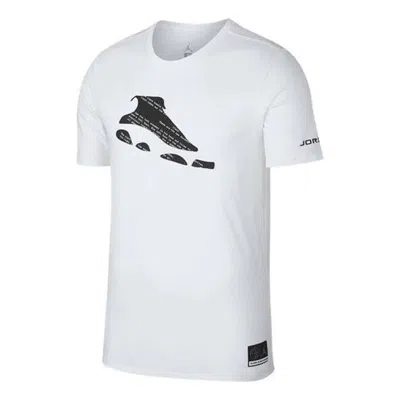 Nike Men's  Solid Color Pattern Printing Athleisure Casual Sports Short Sleeve White Black T-shirt