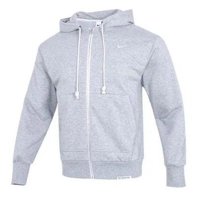Nike Men's  Solid Color Printing Logo Zipper Hooded Running Gym Jacket Gray In Blue