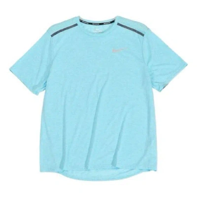 Nike Men's  Solid Color Quick Dry Breathable Sports Training Short Sleeve Blue T-shirt