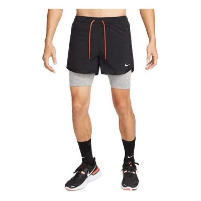 Nike Men's  Solid Color Reflective Logo Water Repellent Breathable Printing Shorts Black