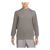 Nike Men's  Solid Color Round Neck Long Sleeves Knit Wool Sweater Wolf Grey In Gray