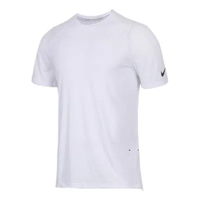 Nike Men's  Solid Color Round Neck Pullover Brand Logo Printing Sports Short Sleeve White T-shirt