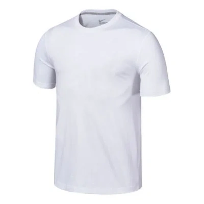 Nike Men's  Solid Color Round Neck Pullover Sports Short Sleeve White T-shirt