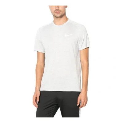 Nike Men's  Solid Color Sports Round Neck Pullover Short Sleeve White Gray T-shirt