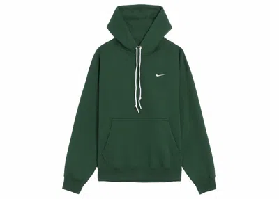 Pre-owned Nike Men's  Solo Swoosh Fleece Pullover Hoodie In Fir/white