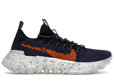 Pre-owned Nike Men's  Space Hippie 01 Navy Orange Sneakers In Midnight Navy Blue/magma Orange