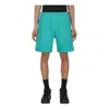 Nike Men's  Special Project Solo Swoosh Solid Color Logo Embroidered Straight Shorts Blue Green