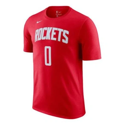 Nike Men's  Sports Basketball Short Sleeve Rockets Russell Westbrook No. 0 Red T-shirt