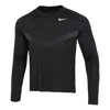 Nike Men's  Sports Fitness Training Running Casual Long Sleeves Black T-shirt In Black