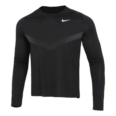Nike Men's  Sports Fitness Training Running Casual Long Sleeves Black T-shirt