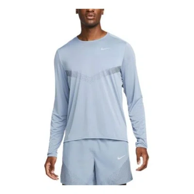 Nike Men's  Sports Fitness Training Running Casual Long Sleeves Blue T-shirt