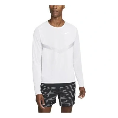 Nike Men's  Sports Fitness Training Running Casual Long Sleeves White T-shirt