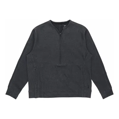 Nike Men's  Sports Half Zipper Knit Pullover Long Sleeves Gray T-shirt