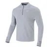 Nike Men's  Sports Logo Solid Color Stand Collar Long Sleeves Light Grey T-shirt In Gray