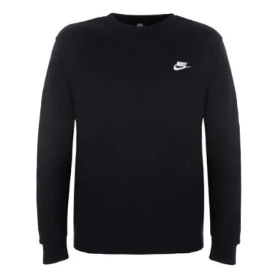 Nike Men's  Sportswear Club Crew Ft Casual Sports Round Neck Pullover Long Sleeves Black