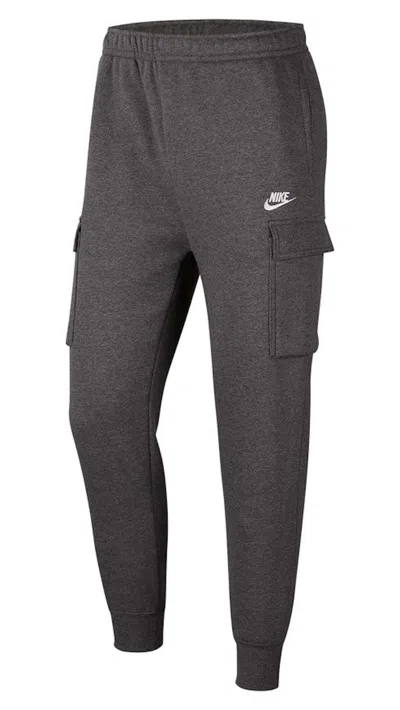Pre-owned Nike Men's  Sportswear Club Fleece Cargo Pants In Charcoal Heather/anthracite/white