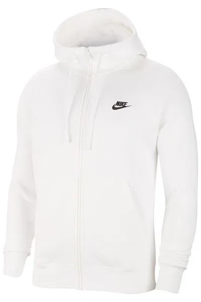 Pre-owned Nike Men's  Sportswear Club Fleece Fullzip Hoodie In White/black