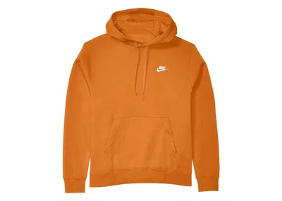 Pre-owned Nike Men's  Sportswear Club Fleece Pullover Hoodie In Orange/white
