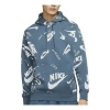 Nike Men's  Sportswear Club Pullover Gray Green In Blue