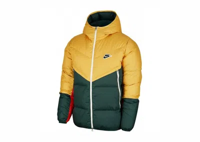 Pre-owned Nike Men's  Sportswear Downfill Windrunner Jacket In Yellow/green In Multi