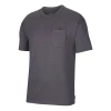 Nike Men's  Sportswear Essential Pocket Embroidered Logo Sports Round Neck Short Sleeve Dark Grey T-s In Brown