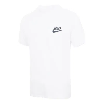 Nike Men's  Sportswear Logo Alphabet Printing Round Neck Short Sleeve White T-shirt