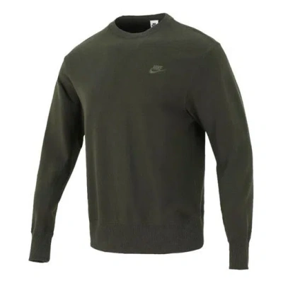 Nike Men's  Sportswear Logo Casual Sports Round Neck Pullover Brown Green In Transparent