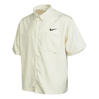 Nike Men's  Sportswear Logo Single Breasted Solid Color Short Sleeve Lime Shirt In Neutral
