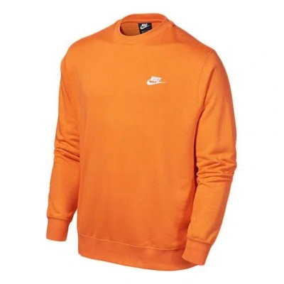 NIKE MEN'S NIKE SPORTSWEAR NSW CLUB FRENCH TERRY CASUAL SPORTS ROUND NECK ORANGE